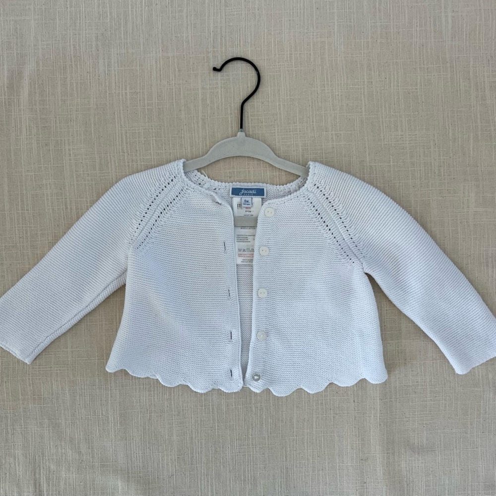 Jacadi White Sweater Classic Knit Top